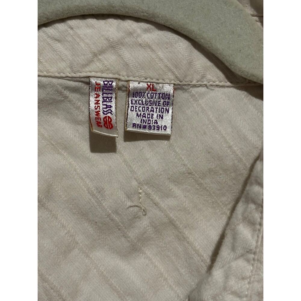 Vintage Bill Blass women XL Cream Button Down Embroidered top Cowgirl‎ boho work - Picture 5 of 9